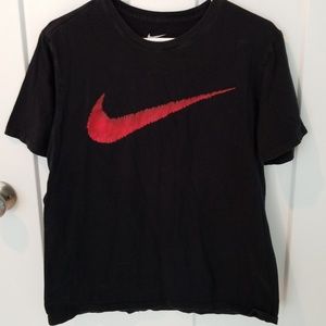 Nike - Black Tee with Red Swoosh